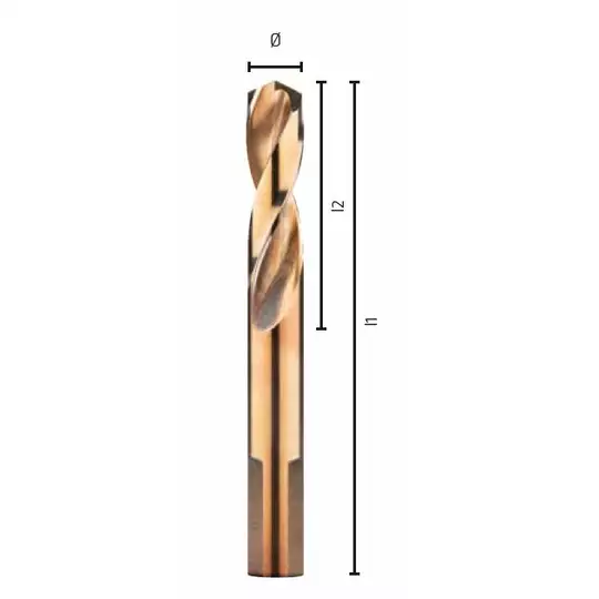 wiertło kobaltowe do metalu 1,0mm HSS-Co PZ, krótkie ALPEN [0090600100100]