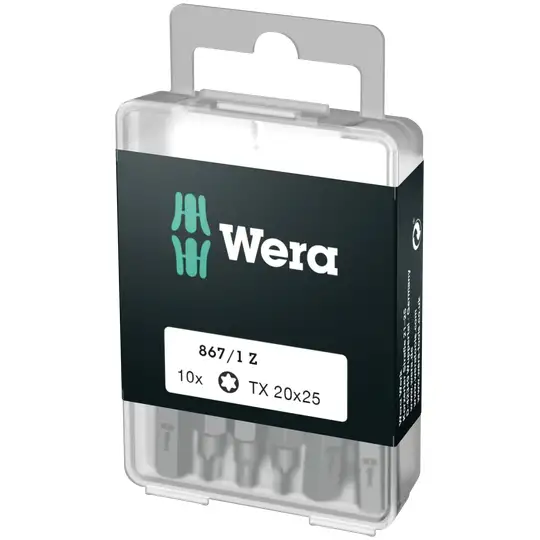 zestaw 10szt. końcówek 1/4" do wkrętów z gniazdem TORX-Plus, rozmiar TX40/25mm, Wera [05072412001]