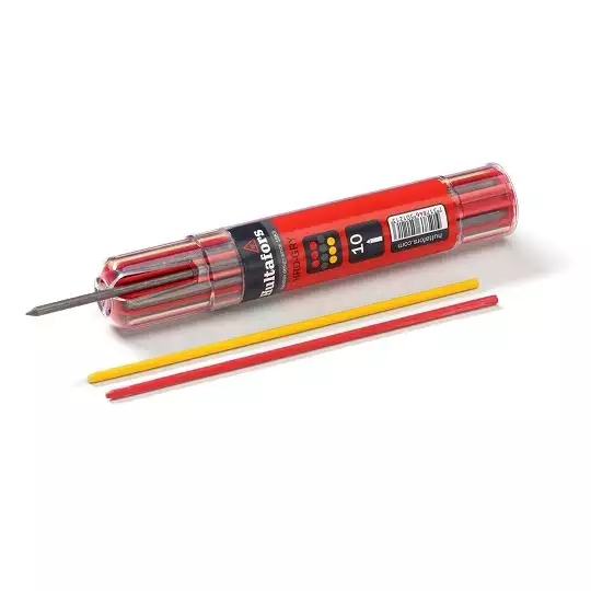 zestaw 10szt. wkładów do ołówka automatycznego HRD GRY Hultafors [650120] czerwone, grafitowe, żółte