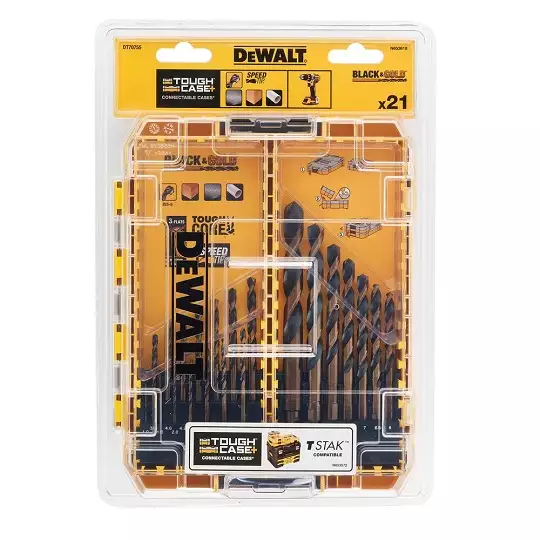 zestaw 21 szt. wierteł do metalu, HSS-G BLACK &amp; GOLD, DeWALT [DT70755-QZ] small Tough Case+