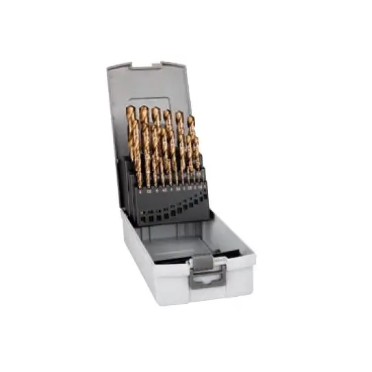 zestaw wierteł do metalu HSS-Co grip z uchwytem zeszlifowanym KP 25, rozmiary od 1.0-13.0mm, 25 szt [0065600125100]