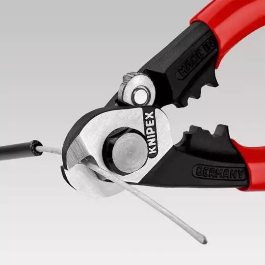 Nożyce o dużej wytrzymałości do lin stalowych 190mm KNIPEX [95 62 190 T]