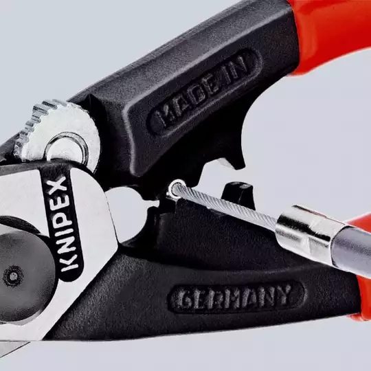 Nożyce o dużej wytrzymałości do lin stalowych 190mm KNIPEX [95 62 190 T]