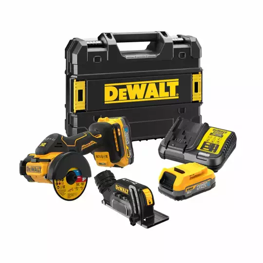 akumulatorowa pilarka tarczowa 76mm, 18V Li-lon 2x1,7Ah, serii XR, DeWALT [DCS438E2T-QW]