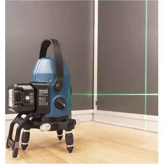 akumulatorowy, samopoziomujący laser krzyżowy z wiązką zieloną, 12V max, Makita [SK10GDZ] Li-Ion