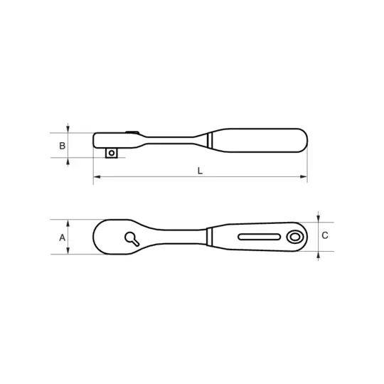 grzechotka ręczna 3/8", 80 zębów, 200mm, Bahco [7750]