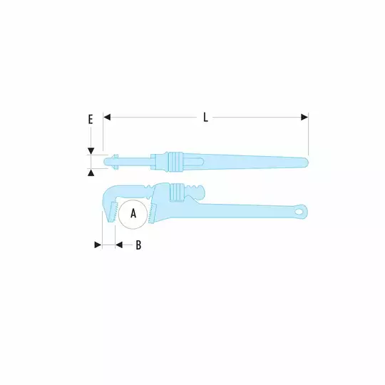 klucz do rur, zakres do 3.1/2" Facom [133A.24] korpus aluminiowy