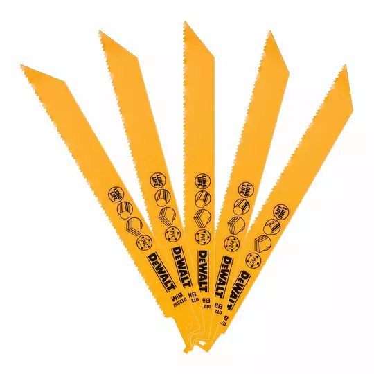 komplet 5 szt. brzeszczotów bagnetowych do plastiku 10/14Z, długość 203mm, DeWALT [DT2387-QZ]