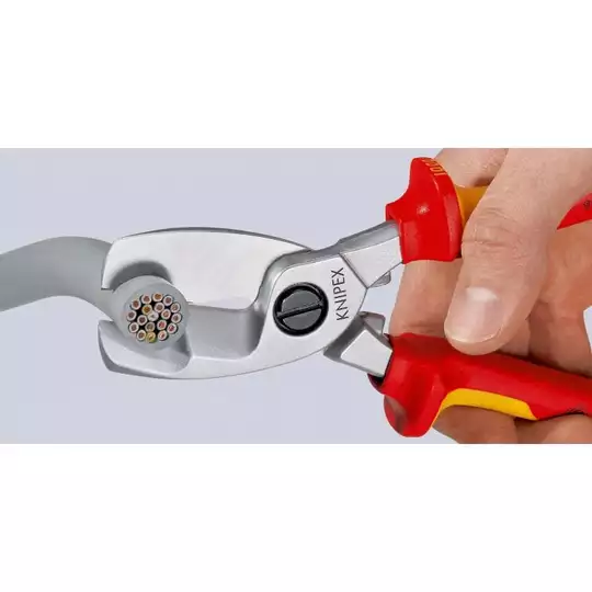 nożyce do cięcia kabli 200mm w izolacji VDE Knipex [95 16 200] rękojeści dwukomponentowe