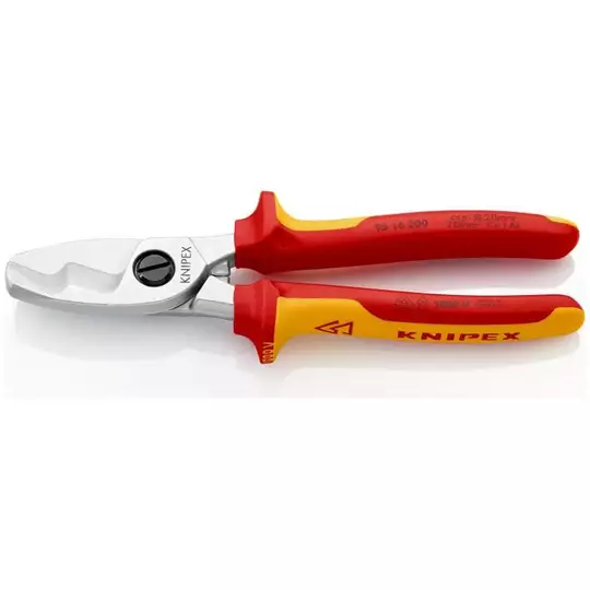 nożyce do cięcia kabli 200mm w izolacji VDE Knipex [95 16 200] rękojeści dwukomponentowe