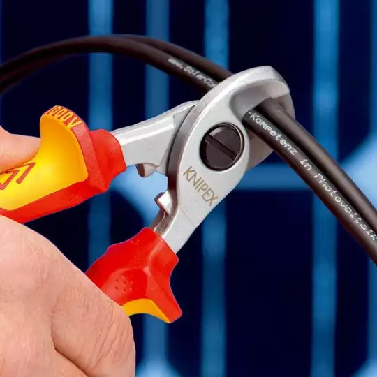 nożyce do cięcia kabli w izolacji VDE 165mm Knipex [95 16 165] rękojeści dwukomponentowe