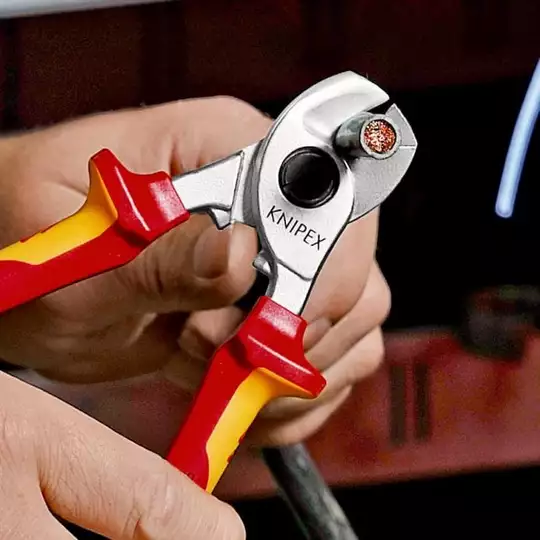 nożyce do cięcia kabli w izolacji VDE 165mm Knipex [95 16 165] rękojeści dwukomponentowe