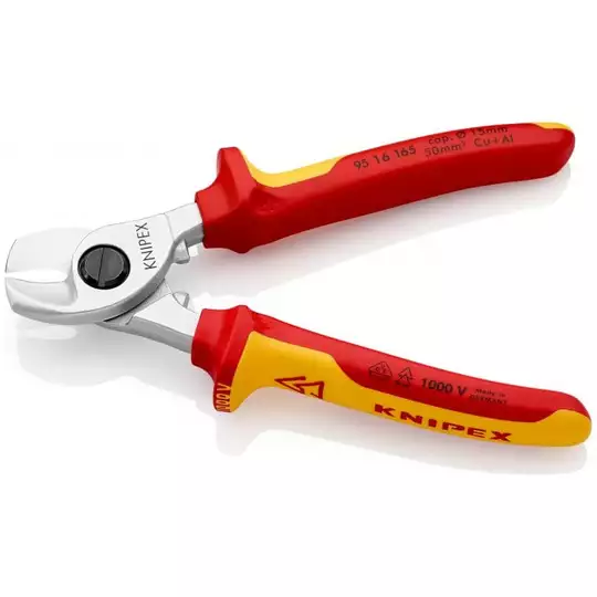 nożyce do cięcia kabli w izolacji VDE 165mm Knipex [95 16 165] rękojeści dwukomponentowe