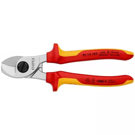 nożyce do cięcia kabli w izolacji VDE 165mm Knipex [95 16 165] rękojeści dwukomponentowe