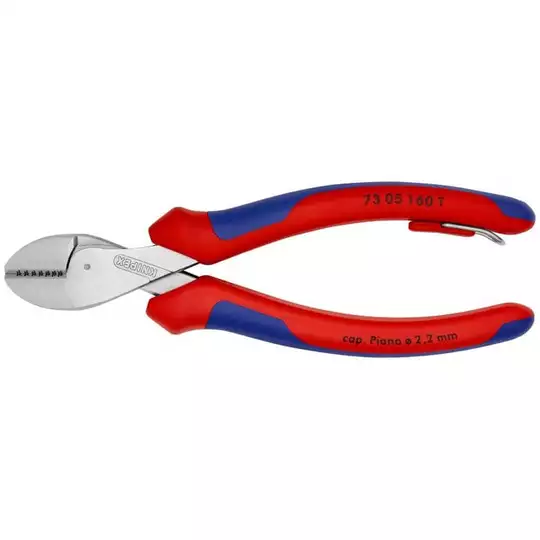 obcinak boczny wzmocniony X-Cut, KNIPEX [73 05 160 T] z zaczepem do asekuracji