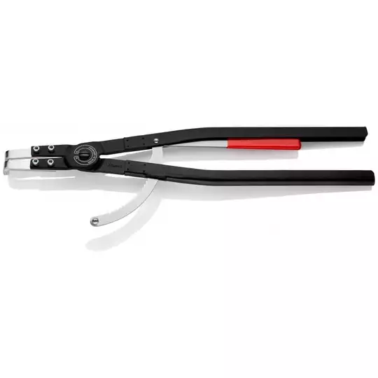 szczypce do pierścieni Segera wewnętrzne, kątowe 90º, zakres 122-300mm, KNIPEX [44 20 J51] z blokadą