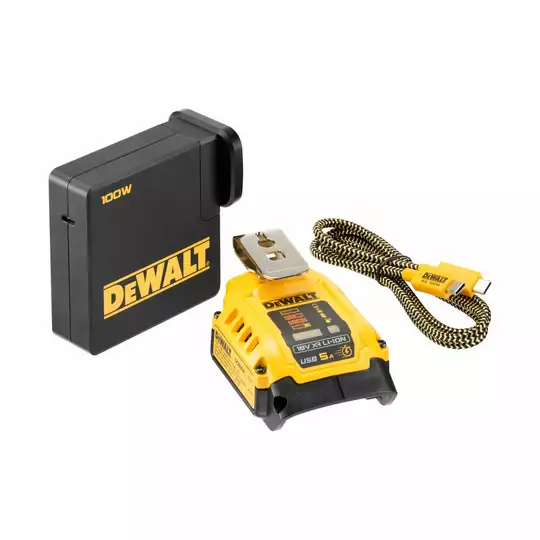 wielonapięciowy adapter USB do akumulatorów XR Li-Ion 10,8V 14,4V 18V DeWalt [DCB090-XJ] (1)