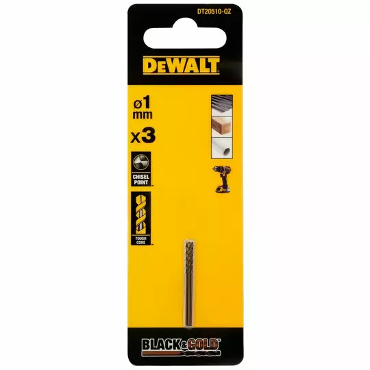wiertło do metalu 1.0mm, serii Black&amp;Gold 3szt. firmy DeWALT [DT20510-QZ]