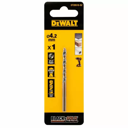 wiertło do metalu 4.2mm, serii Black&amp;Gold 1szt. firmy DeWALT [DT20518-QZ]
