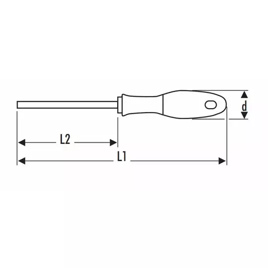 wkrętak do śrub z gniazdem płaskim, rozmiar 0.6x3.5x75mm FACOM EXPERT [E164983] (1)
