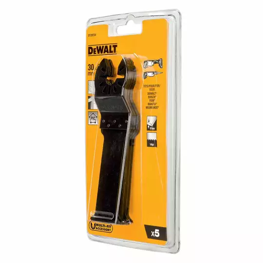 zestaw 5 brzeszczotów do cięcia twardego drewna, rozmiar 30x67mm, DeWalt [DT20724-QZ] do narzędzi wielofunkcyjnych