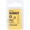 zestaw 5 szt. końcówek 1/4" TORSION do wkrętów Philips, rozmiar PH2/25mm, DeWalt [DT7232-QZ]