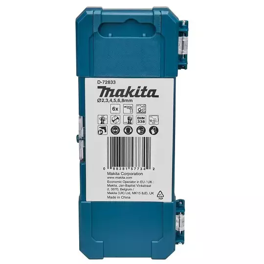 zestaw 6 szt. wierteł do metalu HSS-TiN, MAKITA [D-72833] w powłoce tytanowej