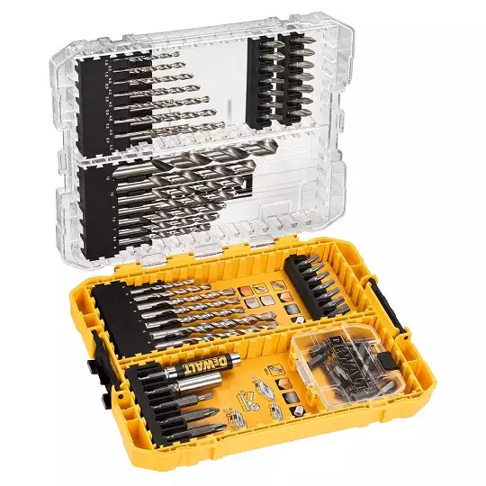 zestaw 72 szt. wierteł do betonu i metalu oraz końcówek PH, PZ, TX, DeWALT [DT70761-QZ] Medium Tough Case+
