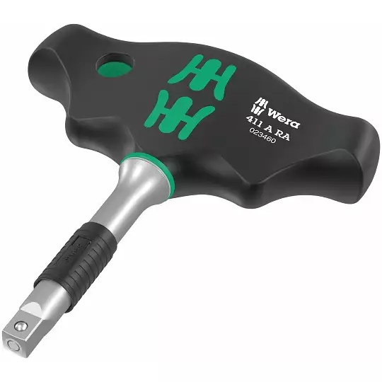 zestaw 8szt. kluczy nasadowych 1/4" z rękojeścią typu T z funkcją grzechotki, Kraftform Kompakt 400 RA, Set 2 WERA [05023470001] 2go