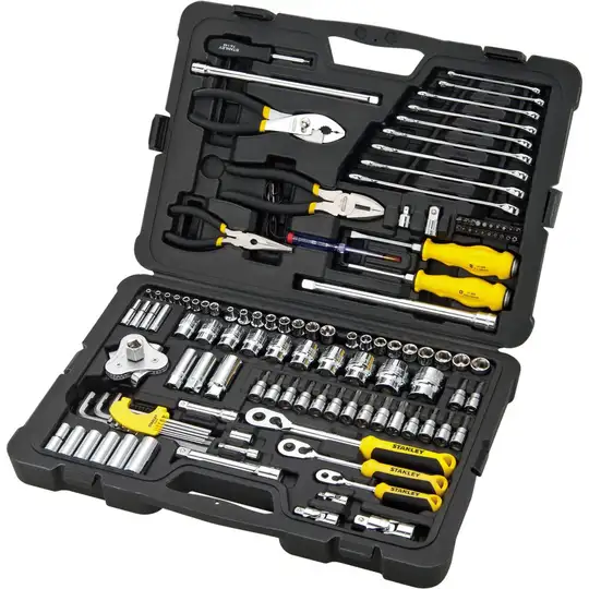 Zestaw 125 szt. narzędzi ręcznych dla mechanika, 1/4", 3/8" i 1/2" w walizce, Stanley [STMT74393-8]