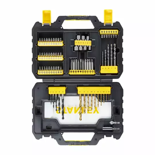 Zestaw 74 szt. wierteł, końcówek i nasadek, Stanley [STA88544-XJ]