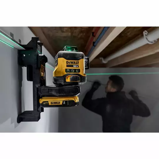 akumulatorowy, samopoziomujący laser 3-wiązkowy 360° z wiązką zieloną do 40m, 18V DeWALT [DCLE34031N-XJ] Li-Ion