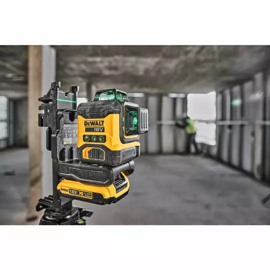 akumulatorowy, samopoziomujący laser 3-wiązkowy 360° z wiązką zieloną do 40m, 18V DeWALT [DCLE34031N-XJ] Li-Ion