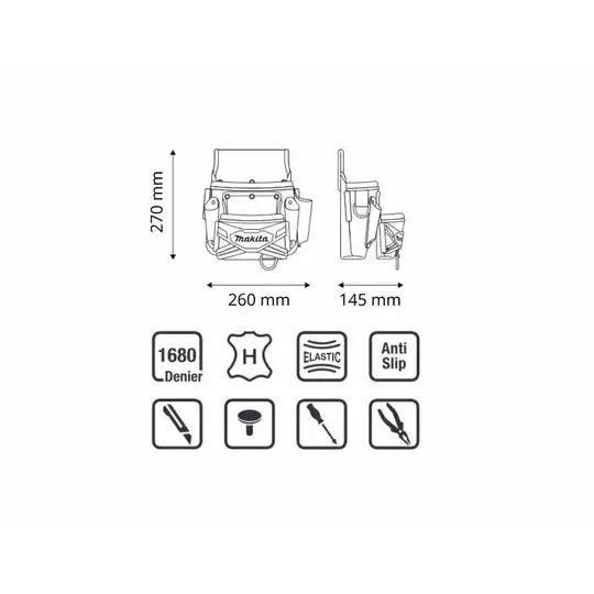 kieszeń 2-częściowa na narzędzia ręczne i akcesoria, Makita [E-15198]