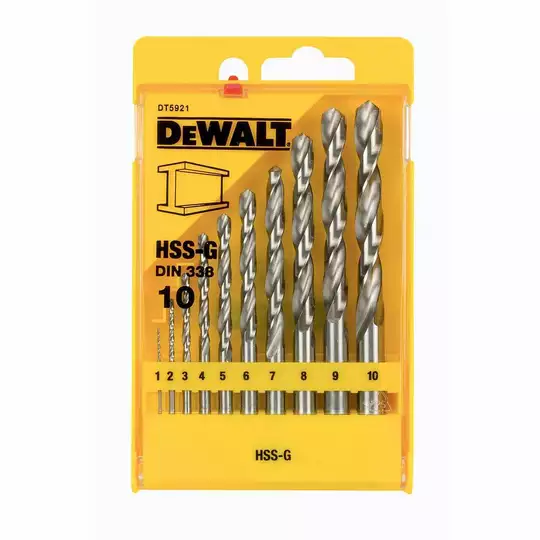 komplet 10szt. wierteł do metalu HSS-G DeWALT [DT5921-QZ]