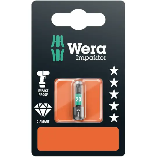 końcówka udarowa Impaktor 1/4" do śrub z gniazdem TORX, rozmiar TX20/25mm, Wera [05073924001]