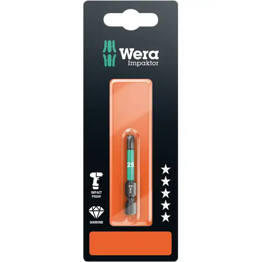 końcówka udarowa Impaktor 1/4" do śrub z gniazdem TORX, rozmiar TX25/50mm, Wera [05073965001]