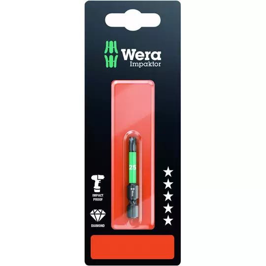 końcówka udarowa Impaktor 1/4" do śrub z gniazdem TORX, rozmiar TX40/50mm, Wera [05057667001] (1)