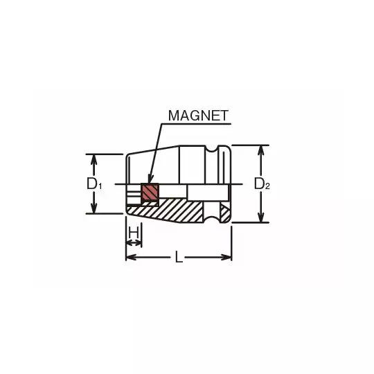 nasadka udarowa sześciokątna magnetyczna 3/8", do śrub z rozmiarem łba 10mm, Koken [13400MG 10]