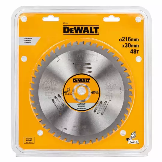 piła tarczowa do cięcia aluminium, 216/30/2,6mm, 48 zębów, DeWalt [DT1914-QZ]