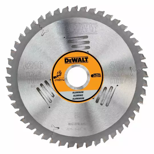 piła tarczowa do cięcia aluminium, 216/30/2,6mm, 48 zębów, DeWalt [DT1914-QZ]