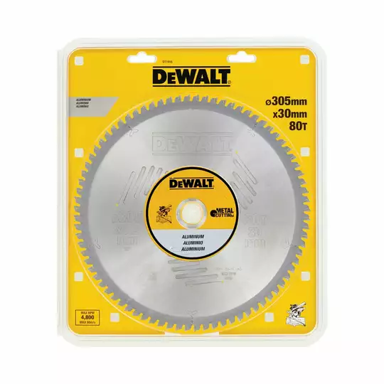 piła tarczowa do cięcia aluminium, stali 305/30/3,2mm, 80 zębów, DeWalt [DT1916-QZ]