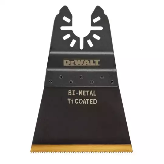 szeroki brzeszczot tytanowy do narzędzi wielofunkcyjnych, 43x65mm, do szybkiego cięcia drewna, drewnie z gwoździami, PVC, DeWalt [DT20747-QZ]