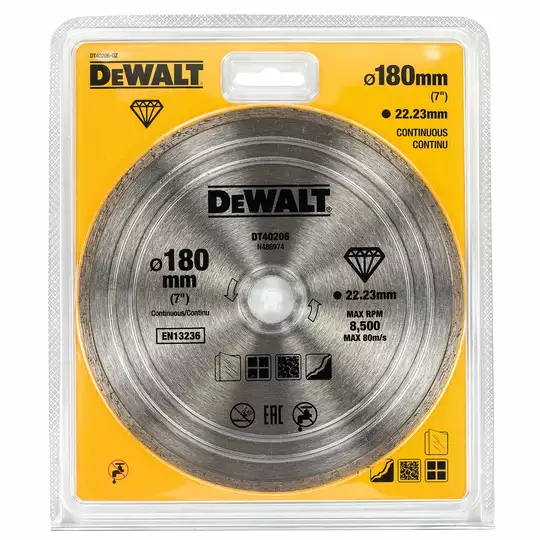 tarcza diamentowa ciągła do cięcia ceramiki 180/22,23/5mm DeWalt [DT40206-QZ]