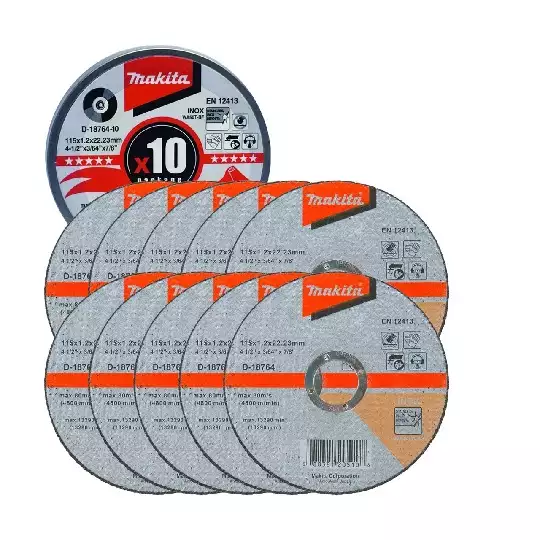 tarcza do cięcia metalu INOX 115/22,23/1,2mm, Makita [D-18764-10] 10 sztuk