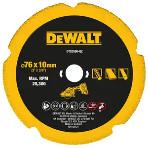 tarcza z nasypem diamentowym 76mm DeWALT [DT20590-QZ] do cięcia płyt G-K, metalu
