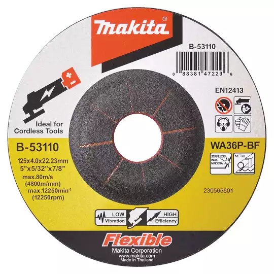 tarcza szlifierska do cięcia metalu 125/22,23/4mm Makita [B-53110] elastyczna