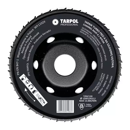 tarnik turbo frez - A, do szlifierek kątowych, 120 x 22,2 x 12 mm, TARPOL [T-83]