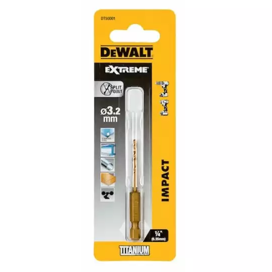 wiertło do metalu HSS-TIN 3,2mm Extreme DeWALT [DT50001-QZ]