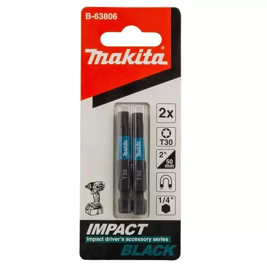 zestaw 2 szt. końcówek udarowych Torx T30/50mm, IMPACT BLACK MAKITA [B-63806]